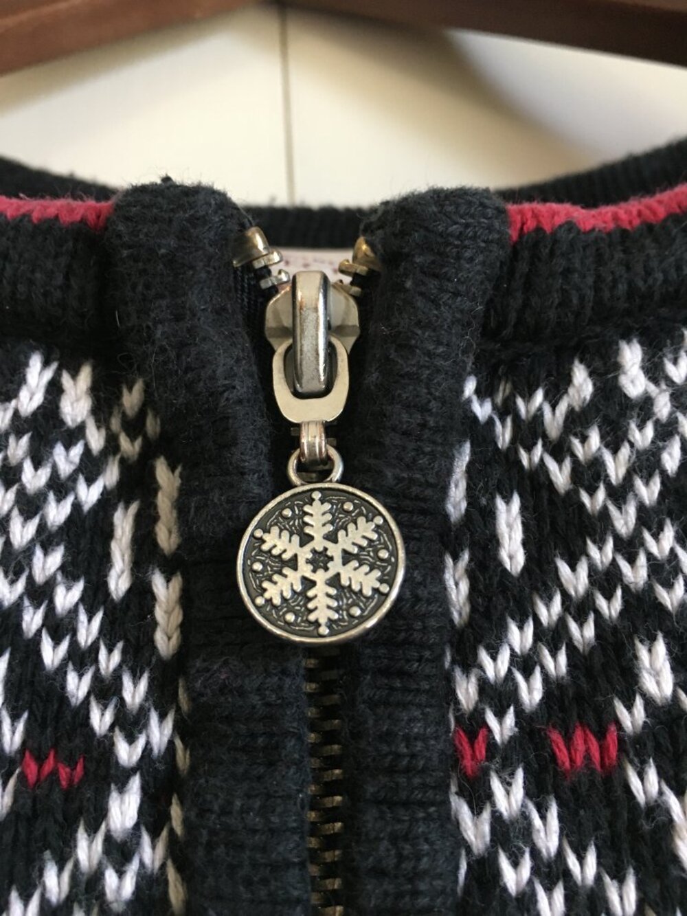 Vintage Northern Reflections Cotton Cardinal Fair Isle Zip Up Sweater - L - Picture 6 of 16